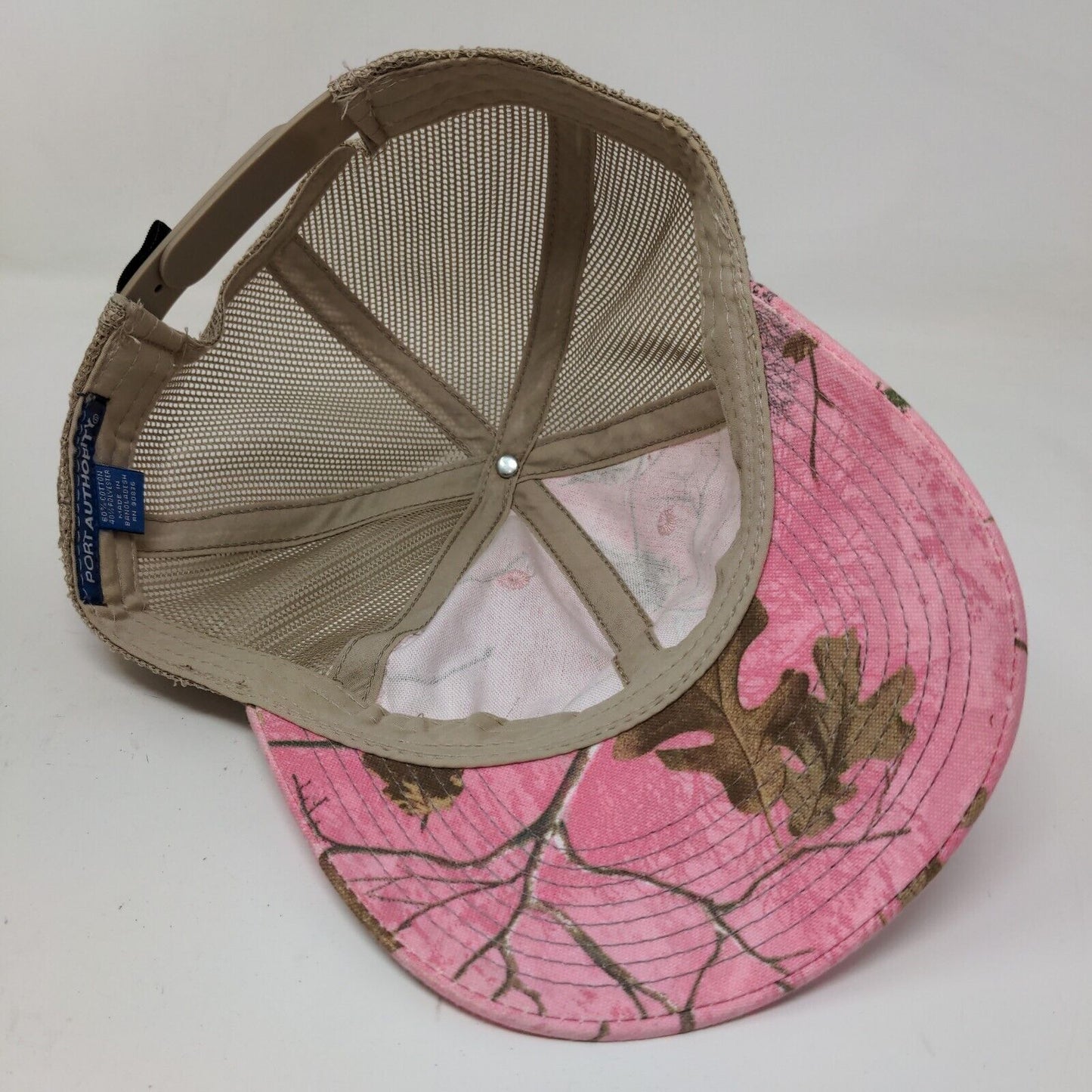 Port Authority Women's Snapback Mesh Back Hat Pink Camo Adjustable Savage Logo