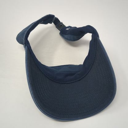 Adidas 3 Stripes Logo Slideback Visor Hat Blue One Size Adjustable