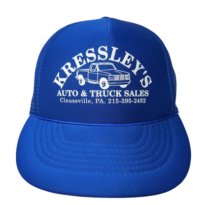 Kressley's Auto & Truck Sales Rope Trucker Hat Blue One Size Mesh Back