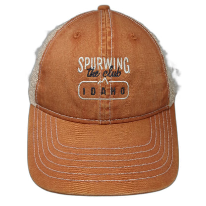 Ahead Trucker Hat Orange Beige One Size Spurwing Idaho Embroidered Snapback