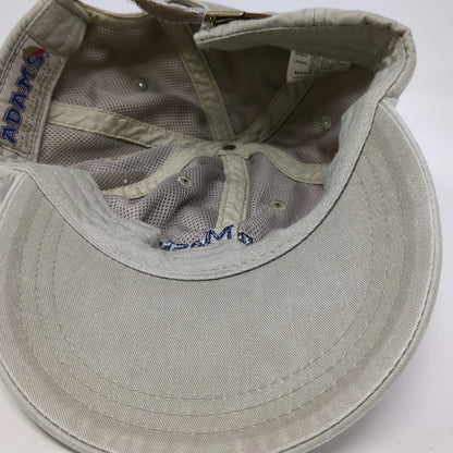 Adams Baseball Cap Beige Blue One Size LawnMaster Virginia Leather Strap Hat