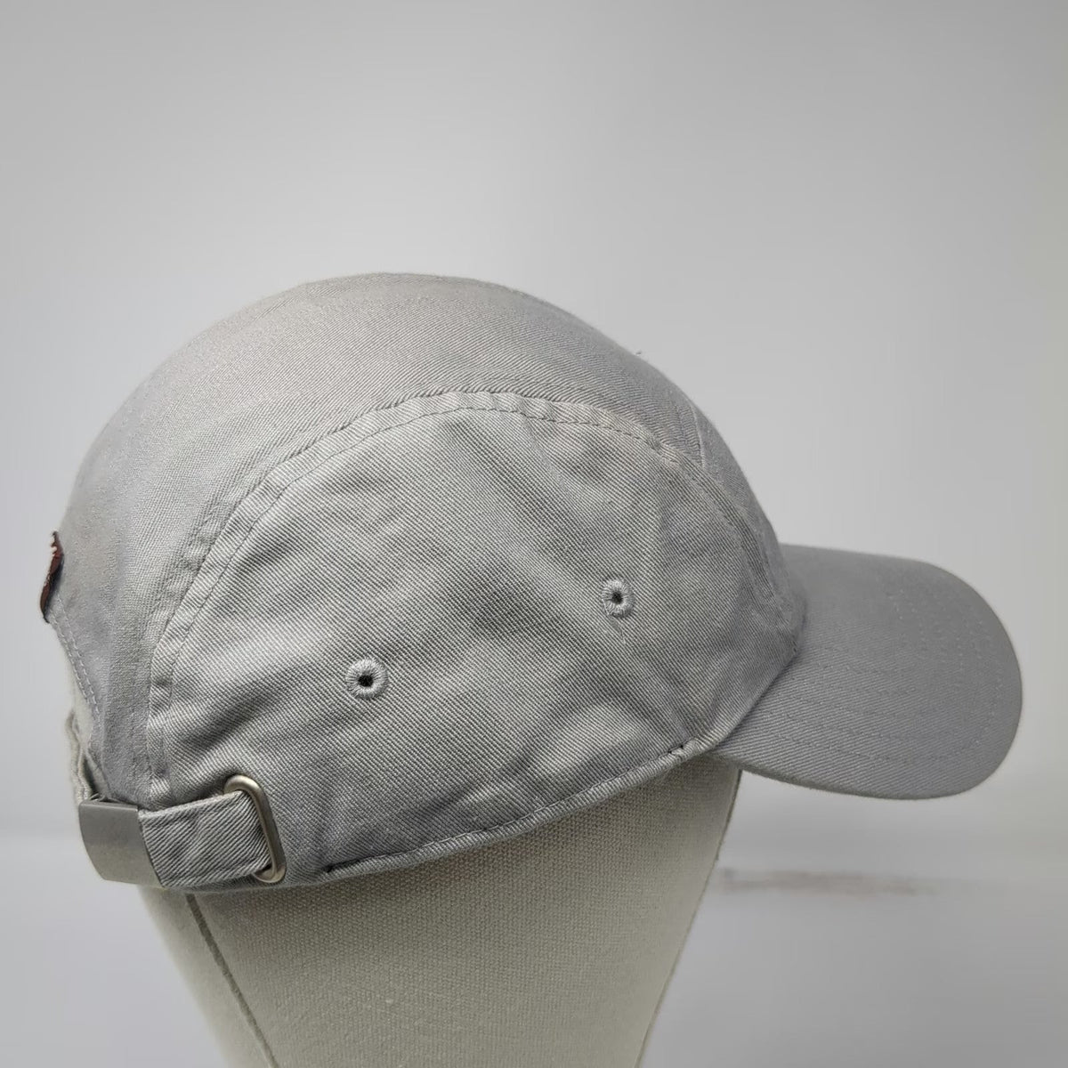 Banner & Oak 5 Panel Gray One Size Hat Mountain Graphic Slideback Patch Twill