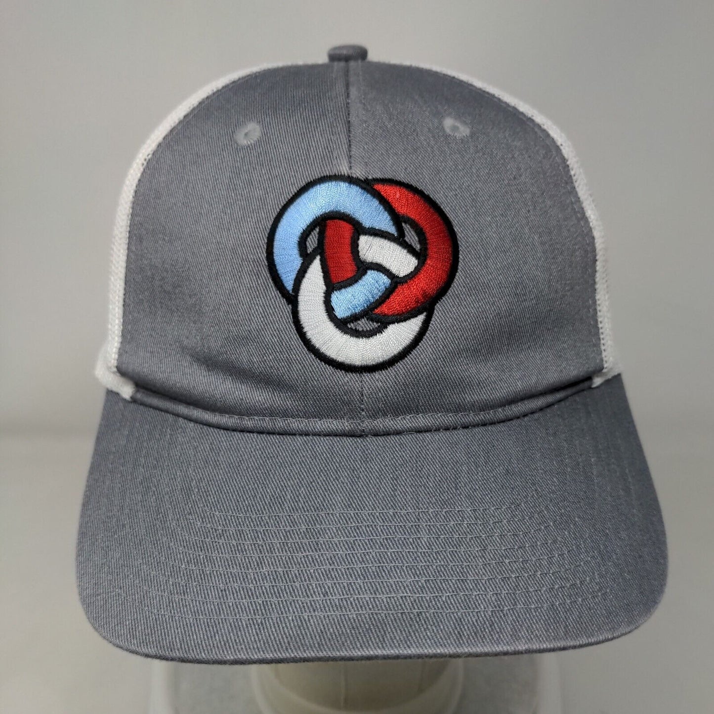 Port Authority Snapback Mesh Back Trucker Hat Gray One Size Embroidered