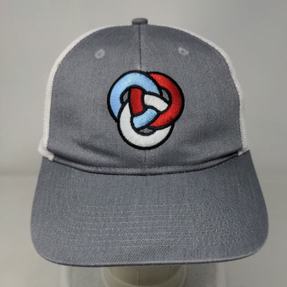 Port Authority Snapback Mesh Back Trucker Hat Gray One Size Embroidered