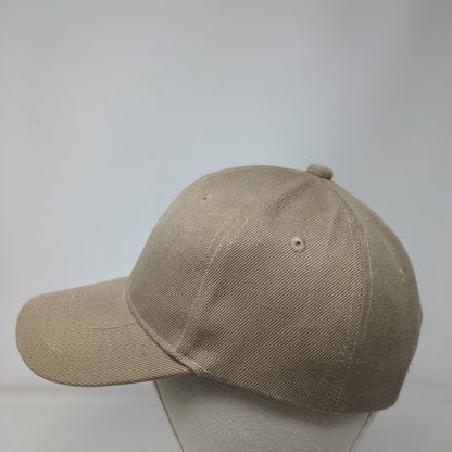 Unbranded Strapback Hat Solid Tan One Size Blank Adjustable 6 Panel