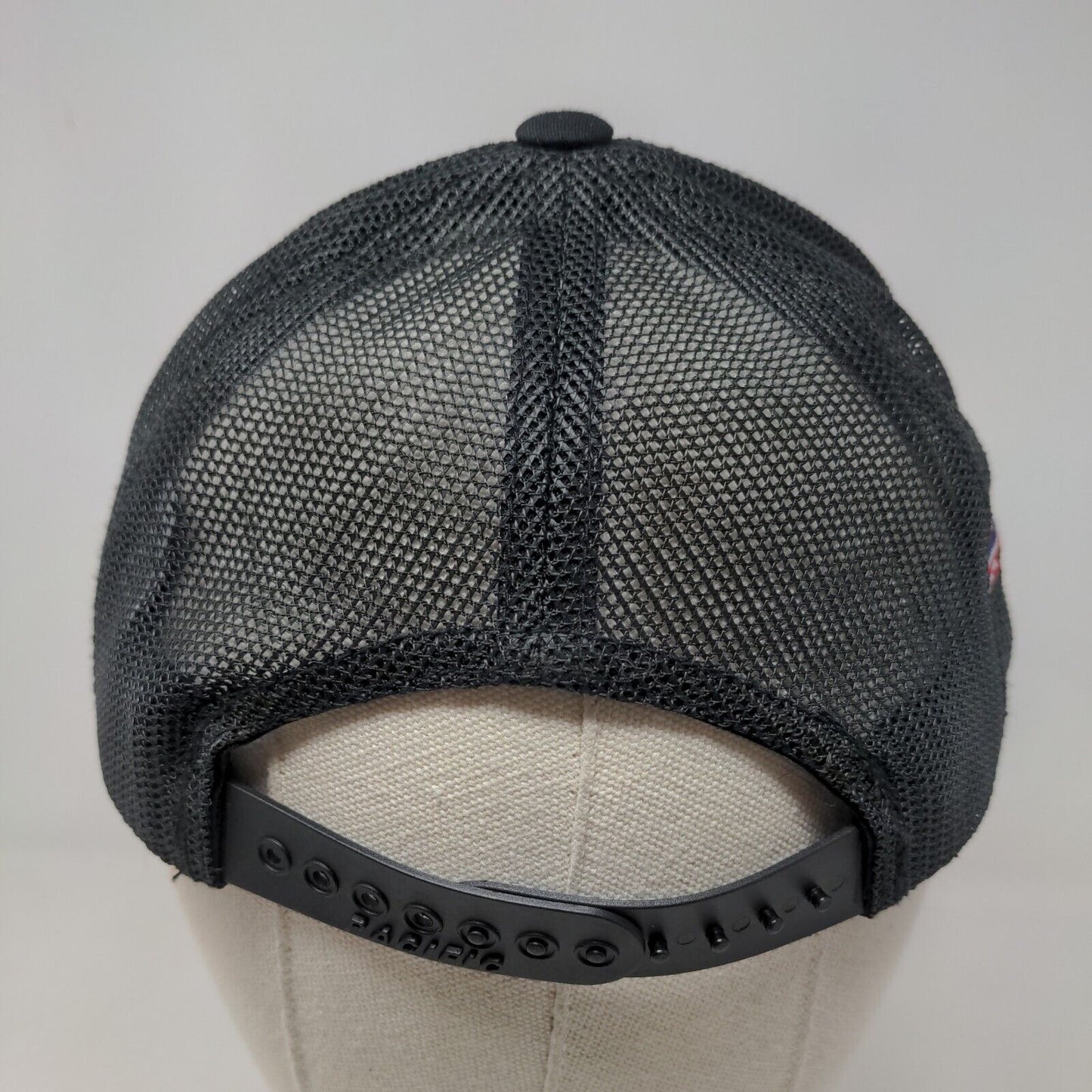 Pacific Headwear Boy's Snapback Mesh Back Hat Black Embroidered Baseball Logo