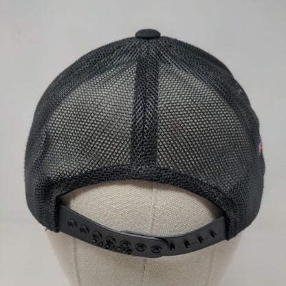 Pacific Headwear Boy's Snapback Mesh Back Hat Black Embroidered Baseball Logo