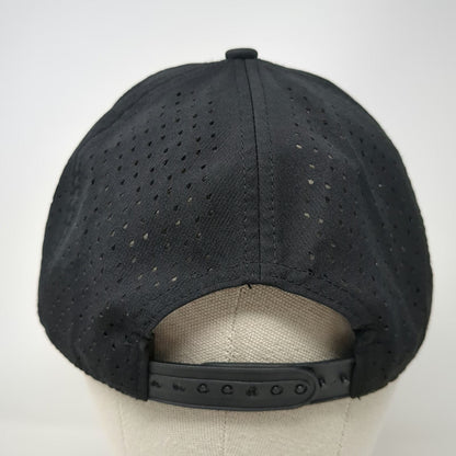 Lucetta CI Trucker Hat Black One Size Perforated Snapback Flat Brim Breathable