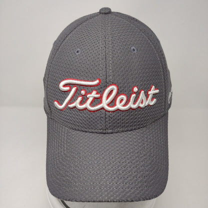 Titleist Pro V1 FJ Fitted Golf Hat Gray M/L Embroidered Vented Holes 6 Panel