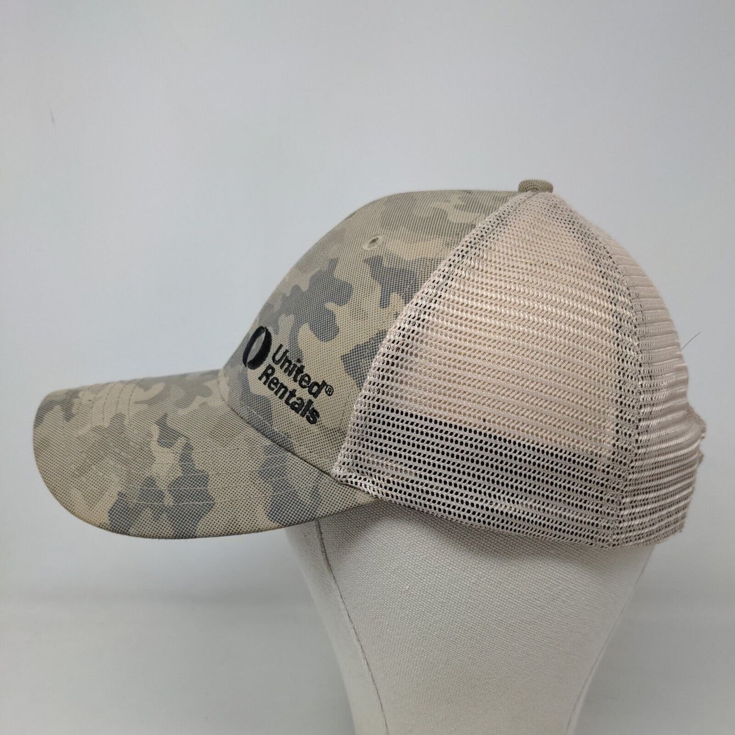 Unbranded Mens Snapback Mesh Back Hat Green Camo OSFA Embroidered United Rentals
