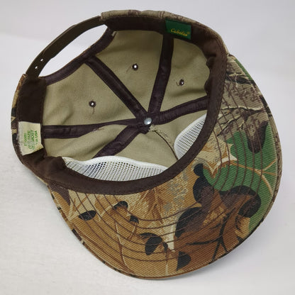 Cabela's 5 Panel Brown Advantage Camo Hat Vintage Made in USA Snapback Hunting