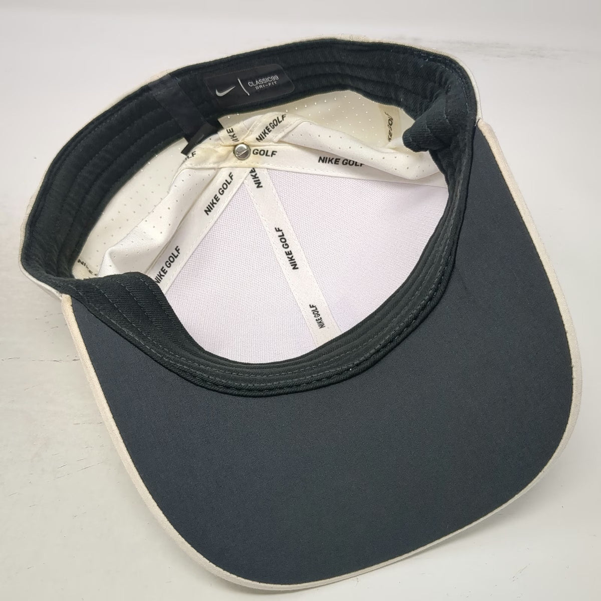 Nike Baseball Cap White L Tiger Woods TW Logo Dri-FIT Perforated Classic 99 Hat
