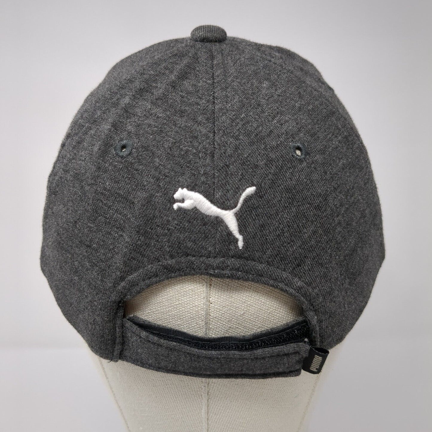 PUMA Strapback Hat Gray OSFA Solid Adjustable Embroidered Vent Holes