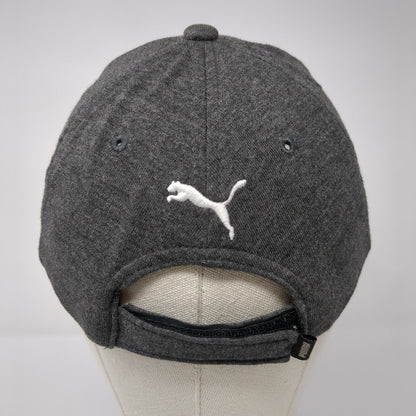 PUMA Strapback Hat Gray OSFA Solid Adjustable Embroidered Vent Holes