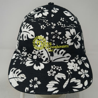 Fahrenheit Baseball Cap Black One Size Moss Greenhouses Floral Hibiscus Hat