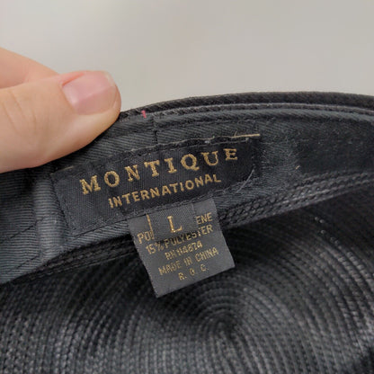 Montique Sun Hat Straw Hat Black Large Soft Brim Outdoor Wide Brim
