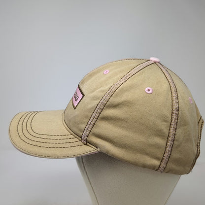 John Deere Baseball Cap Beige Pink Brown One Size Logo Patch Stitch Hat Cotton