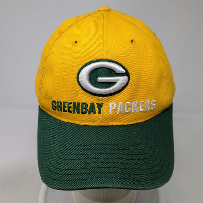 Green Bay Packers NFL Reebok Yellow White Cap Hat One Size Strapback Logo Cotton
