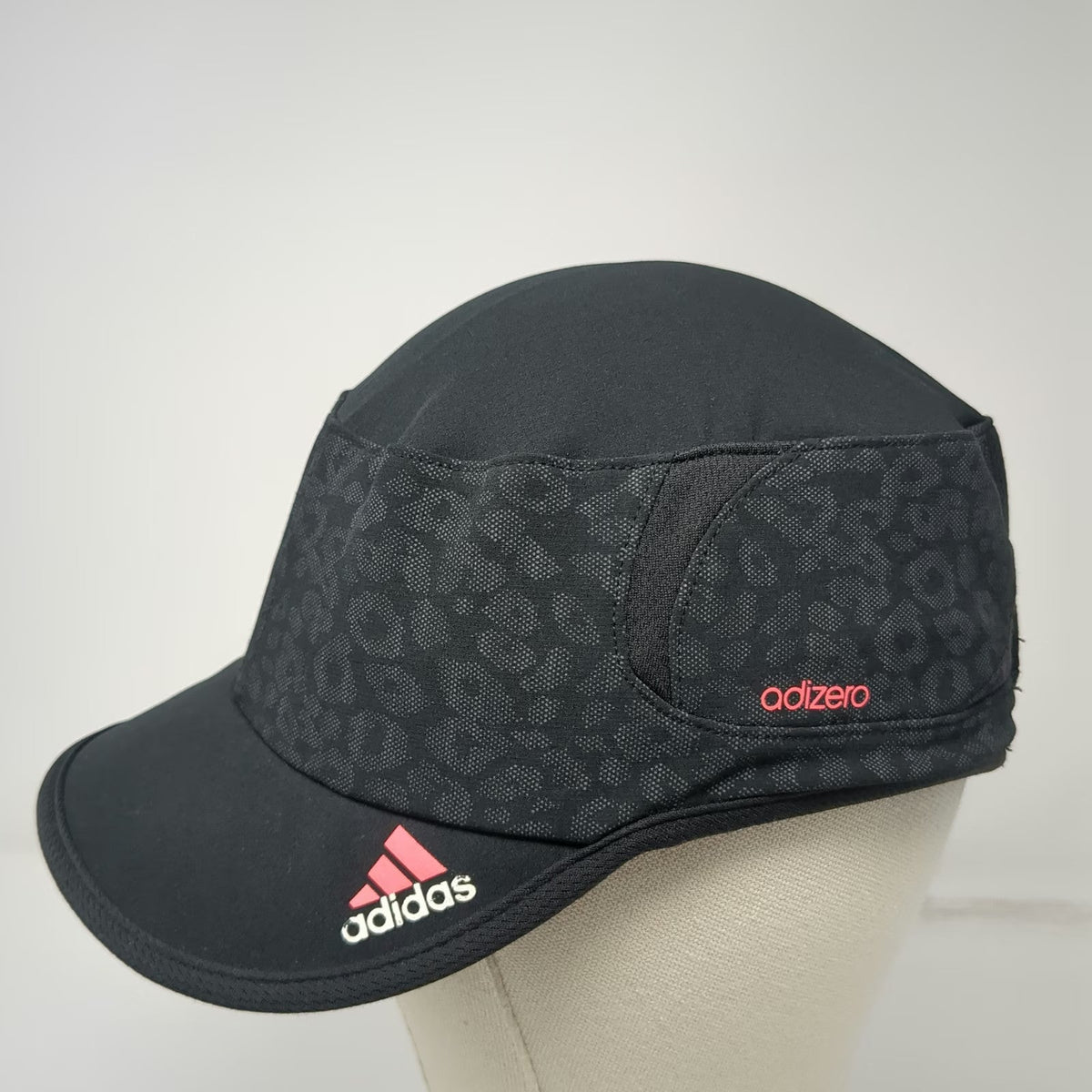 Adidas Army Cap Black One Size Pink Logo Animal Print Adizero Running Hat