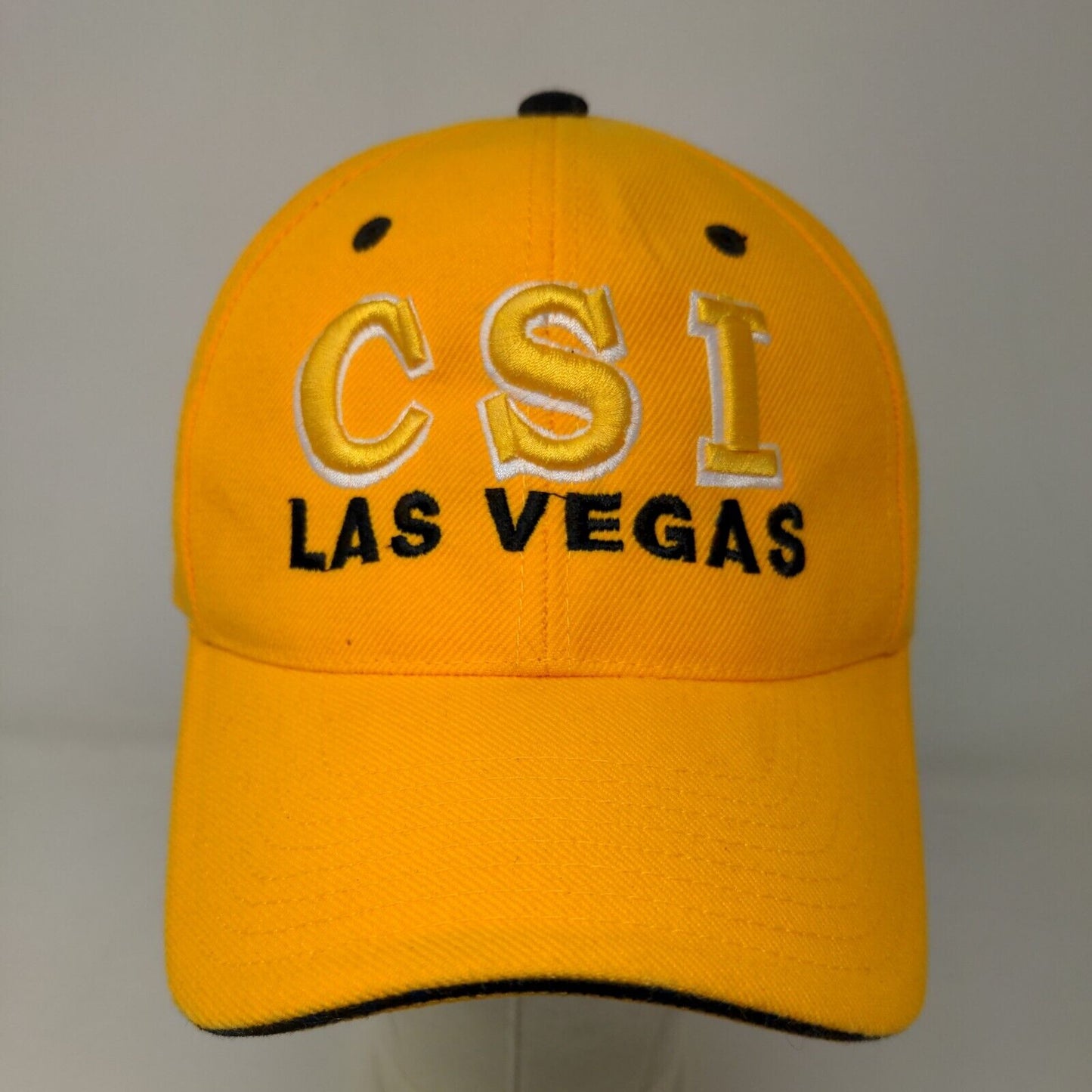 CSI Las Vegas Men's Strapback Hat Yellow Embroidered Logo 100% Acrylic