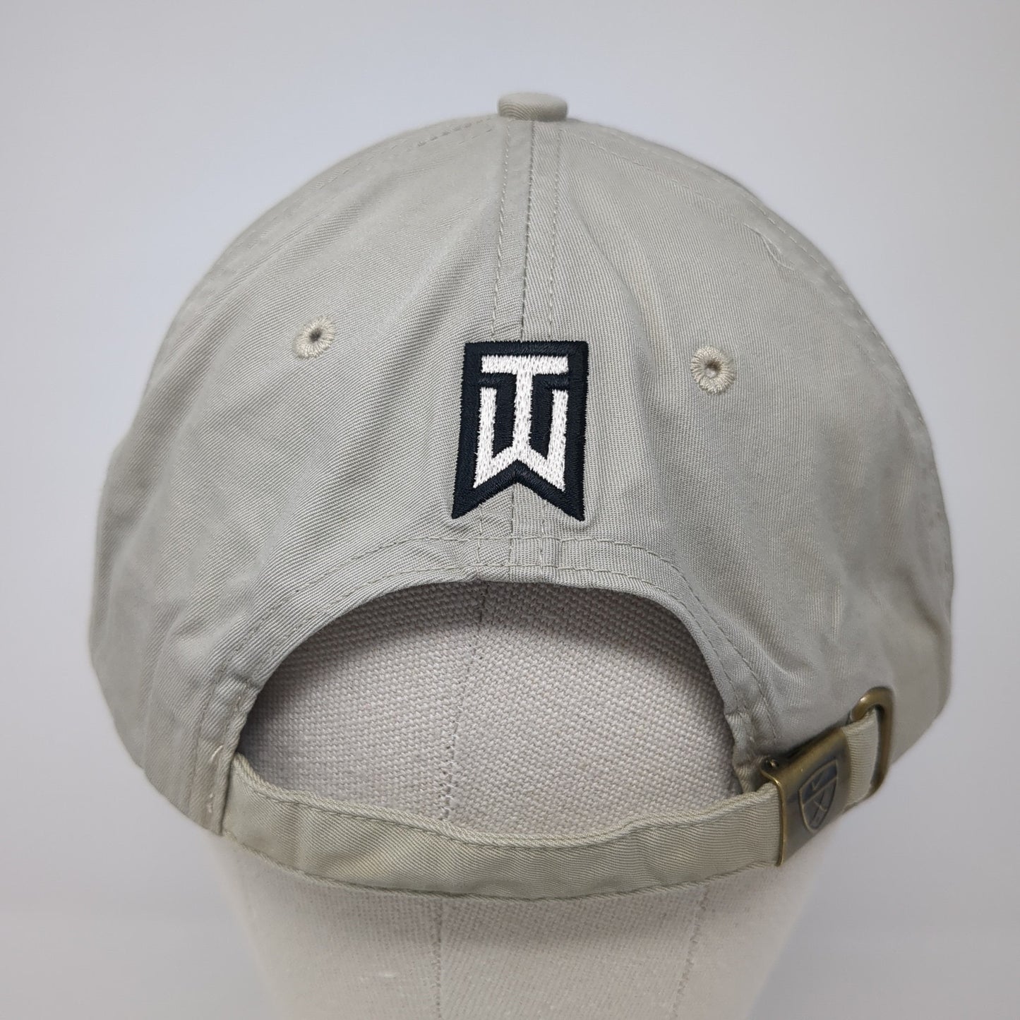 Nike Tiger Woods Baseball Cap Beige One Size Adjustable Embroidered 6 Panel