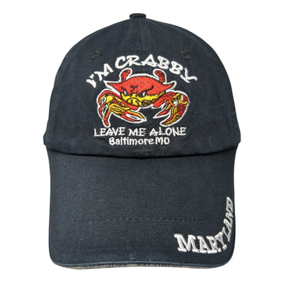I'm Crabby Leave Me Alone Slideback Hat Black One Size Adjustable