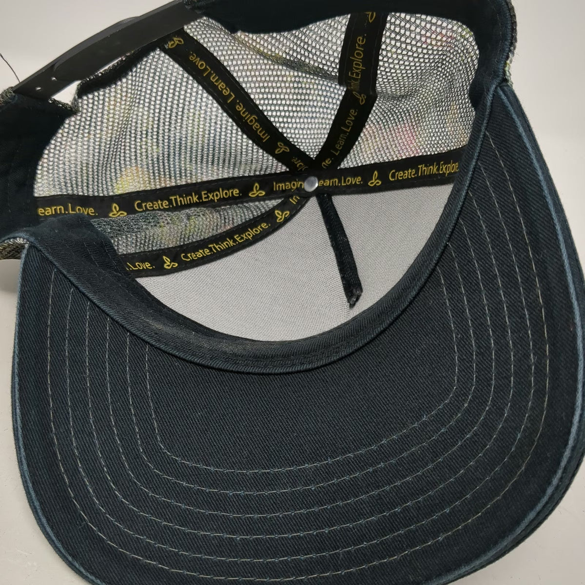 prAna Trucker Hat Black OSFM Mesh Back Snapback Breathable Floral Print Casual