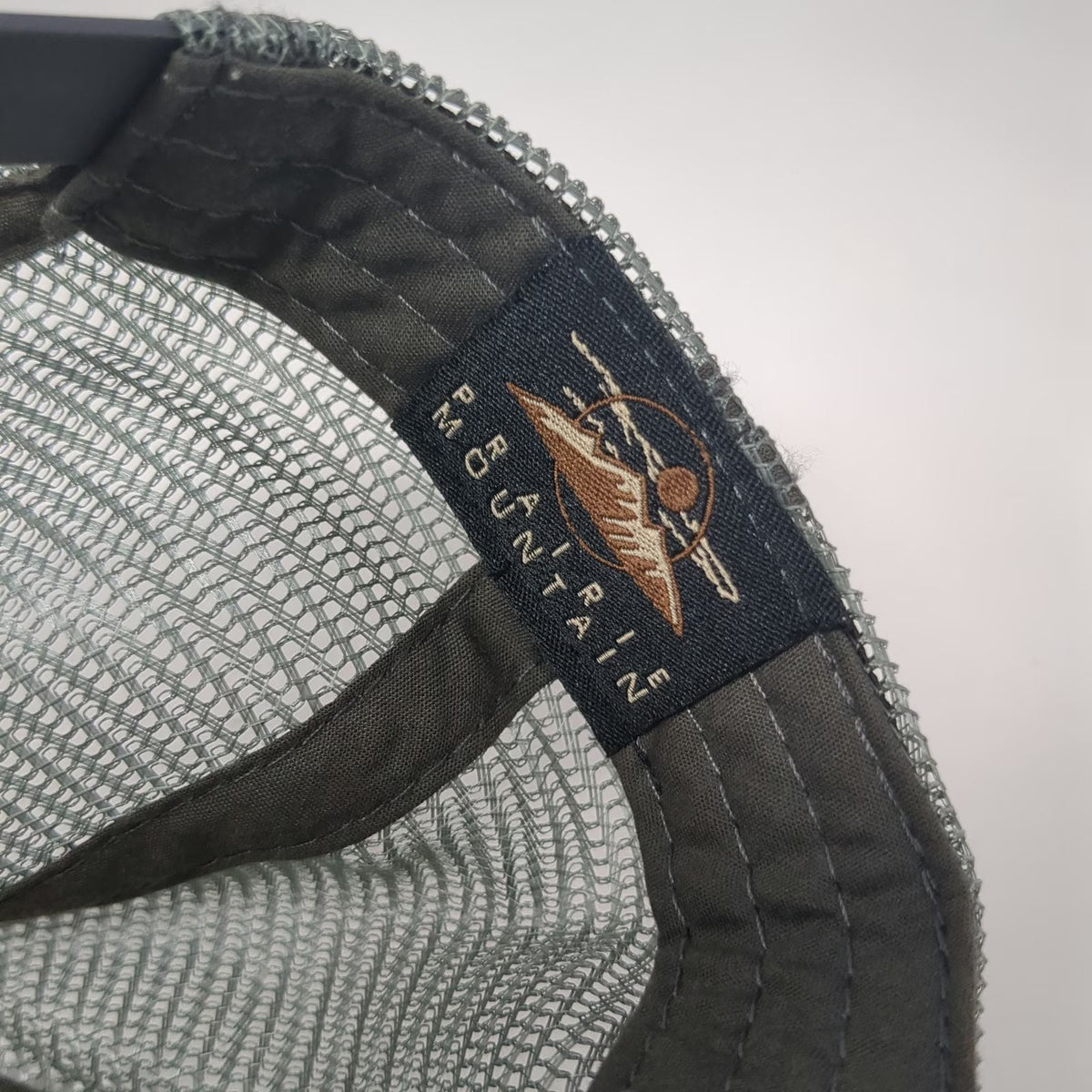 Mountain Trucker Hat Gray One Size Seattle Washington Retro Stripe Mesh Snapback