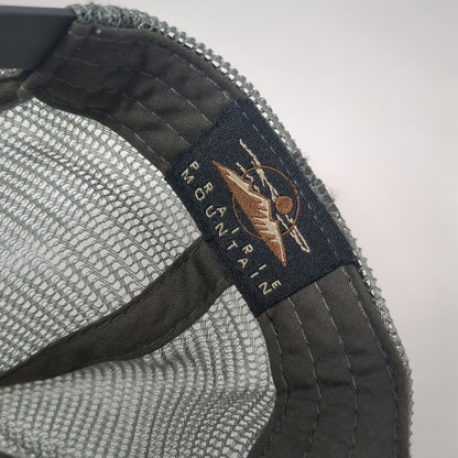 Mountain Trucker Hat Gray One Size Seattle Washington Retro Stripe Mesh Snapback