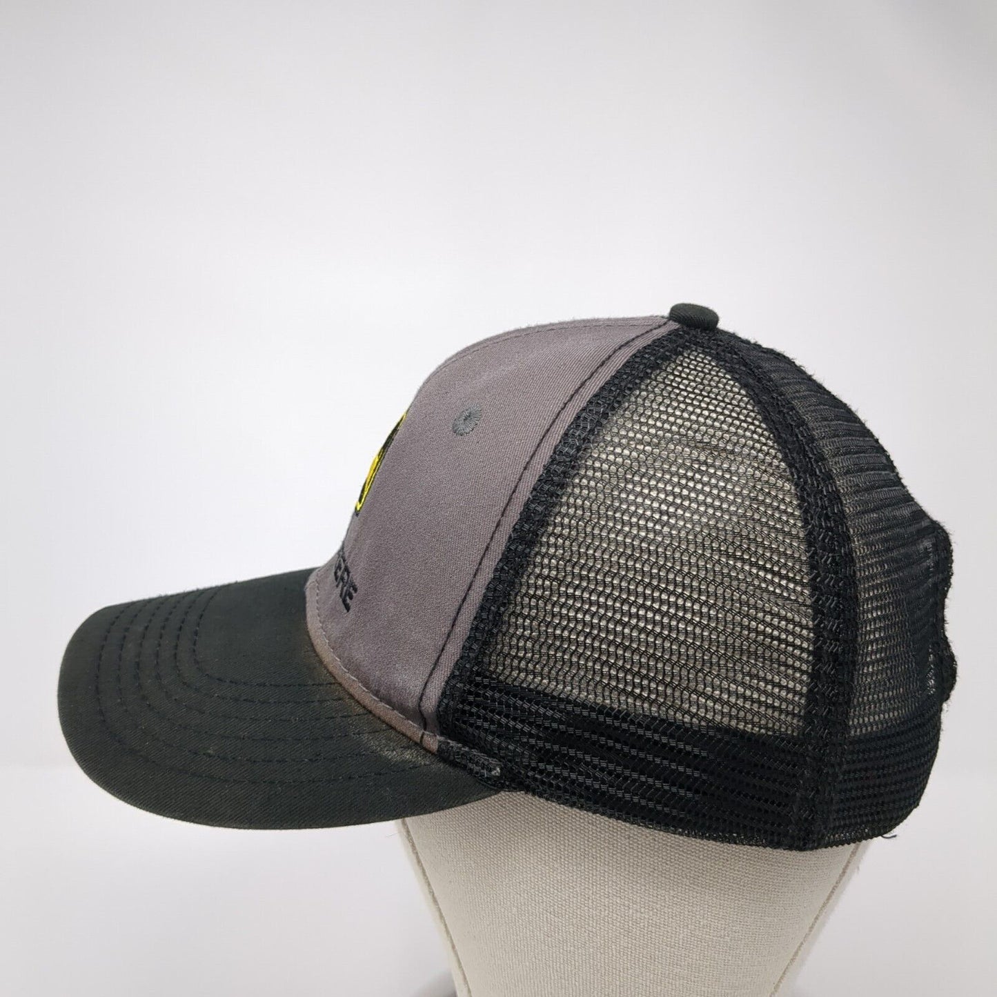 John Deere Snapback Trucker Hat Black One Size Adjustable Embroidered Mesh Back