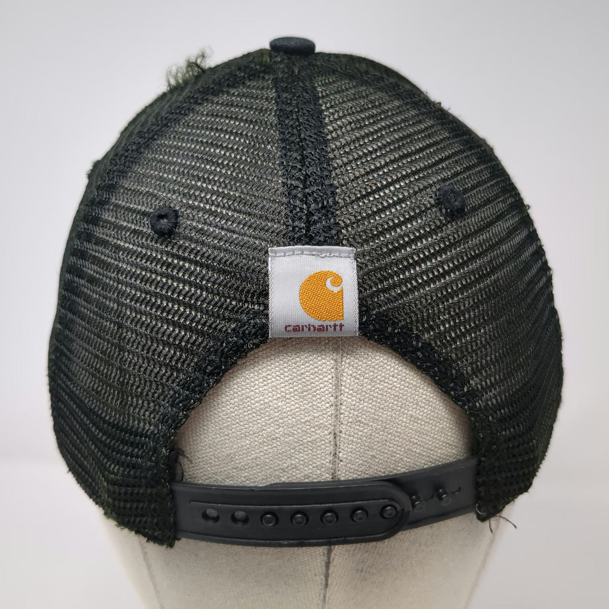 Carhartt Trucker Hat Black One Size Mesh Snapback Logo Workwear Adjustable Hat