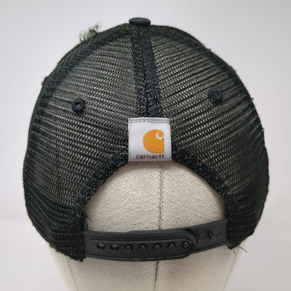 Carhartt Trucker Hat Black One Size Mesh Snapback Logo Workwear Adjustable Hat