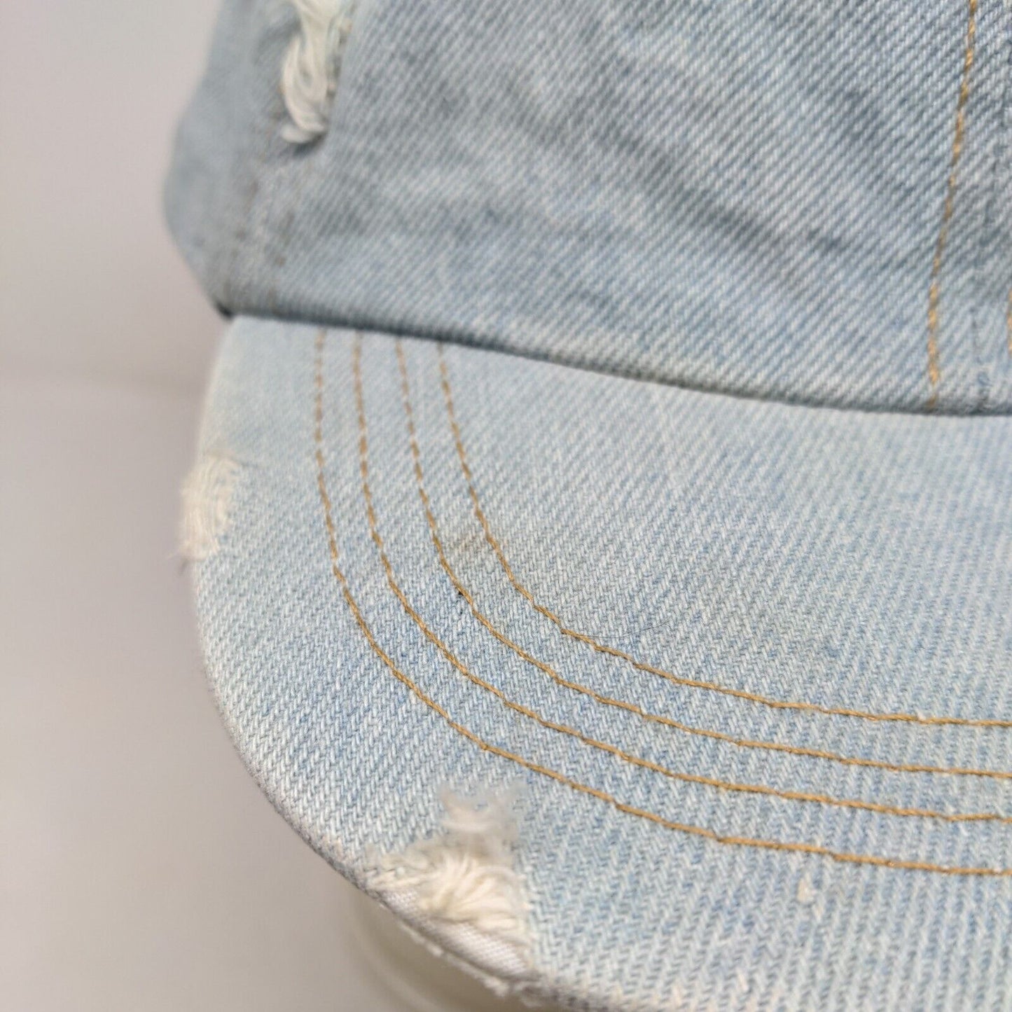 Sonoma Women's Denim Hat Strapback Blue Distressed Cotton Blend