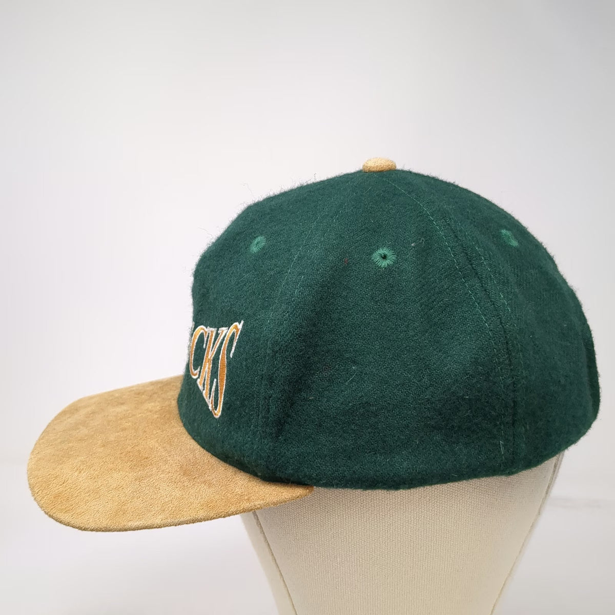 Star Pacific Starbucks Green Baseball Cap Suede Brim Wool Blend Hat Vintage