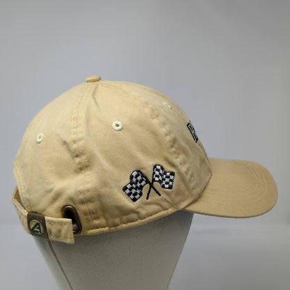 Ahead Baseball Cap Yellow One Size Raceway Golf Club Slideback Crossed Flags hat