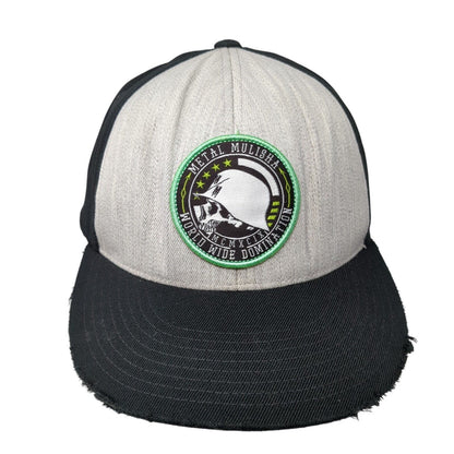 Metal Mulisha World Wide Domination Fitted Hat Black L/XL Distressed Flexfit