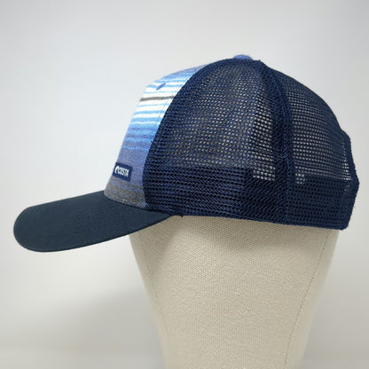 Costa Del Mar Trucker Hat Blue One Size Snapback Mesh Back Striped Fishing Hat