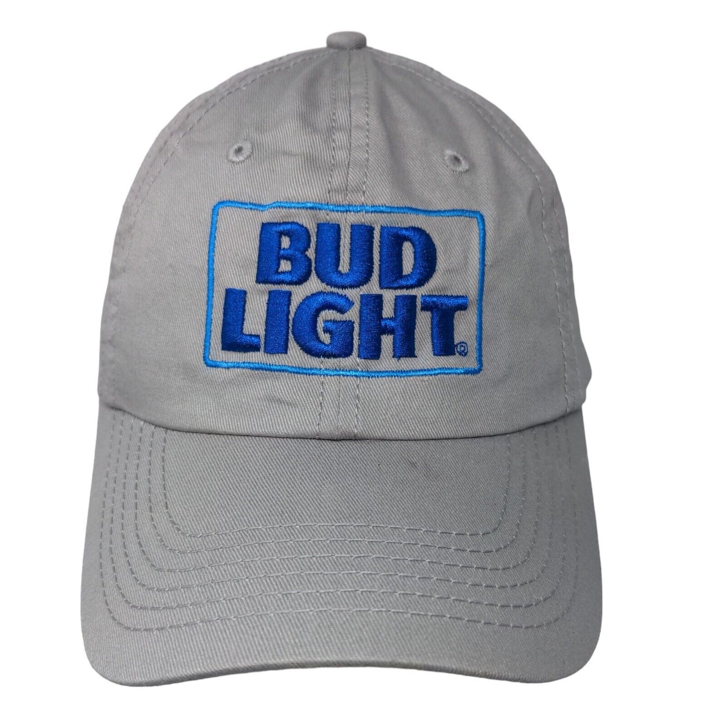 Bud Light Men's Snapback Hat Gray Adjustable Embroidered Big Logo Beer