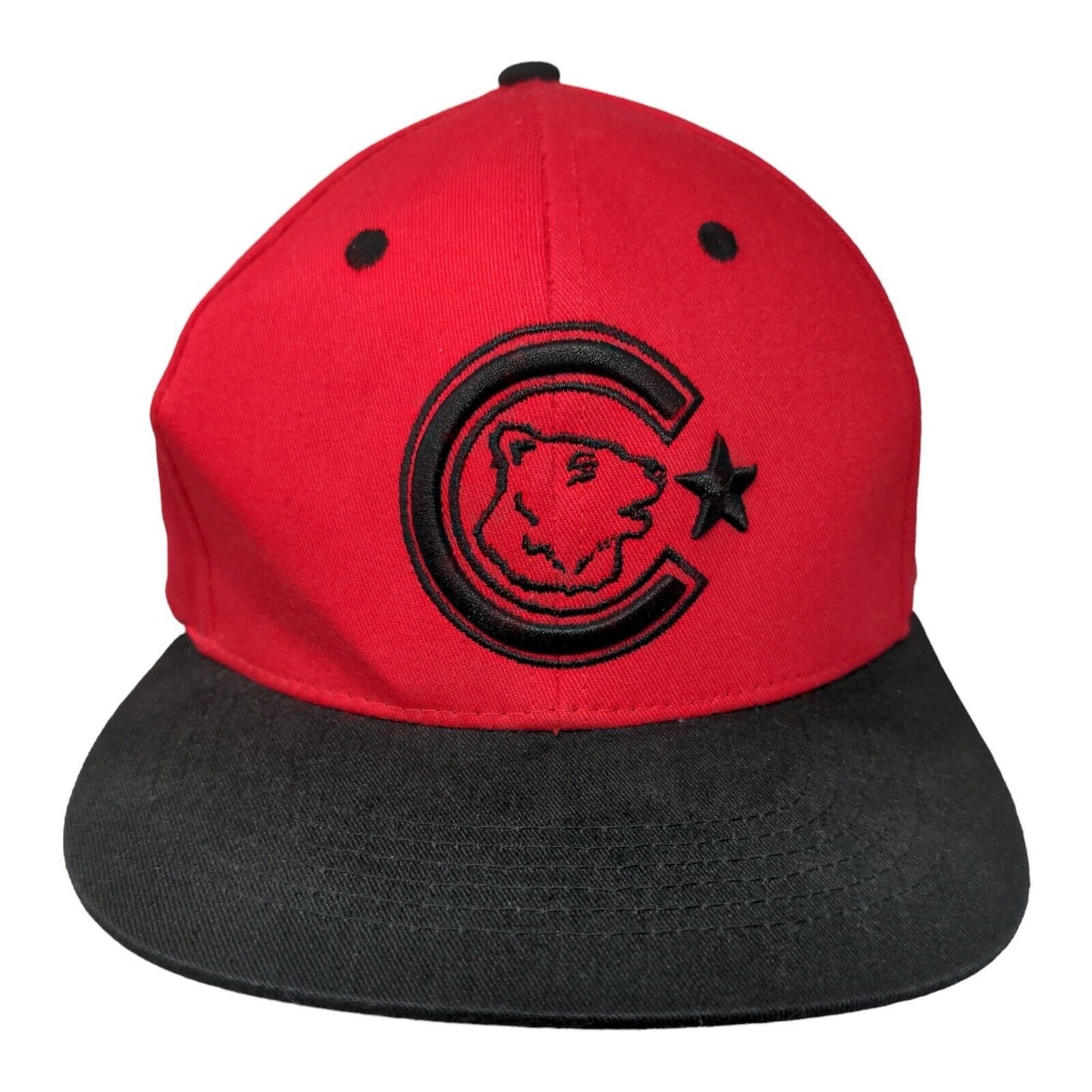 Unbranded Men's Snapback Hat Red Black Embroidered Logo Adjustable California