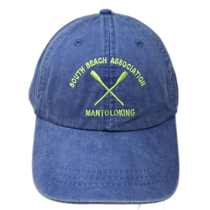 Adams Blue OSFM Baseball Cap Hat South Beach Association Mantoloking Oars Logo