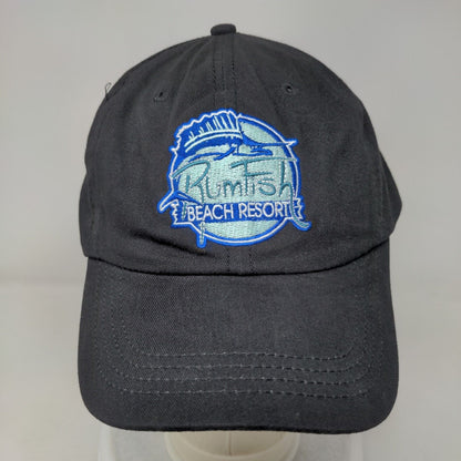 RumFish Beach Resort Slideback Hat Black OSFA Adjustable Embroidered Cotton