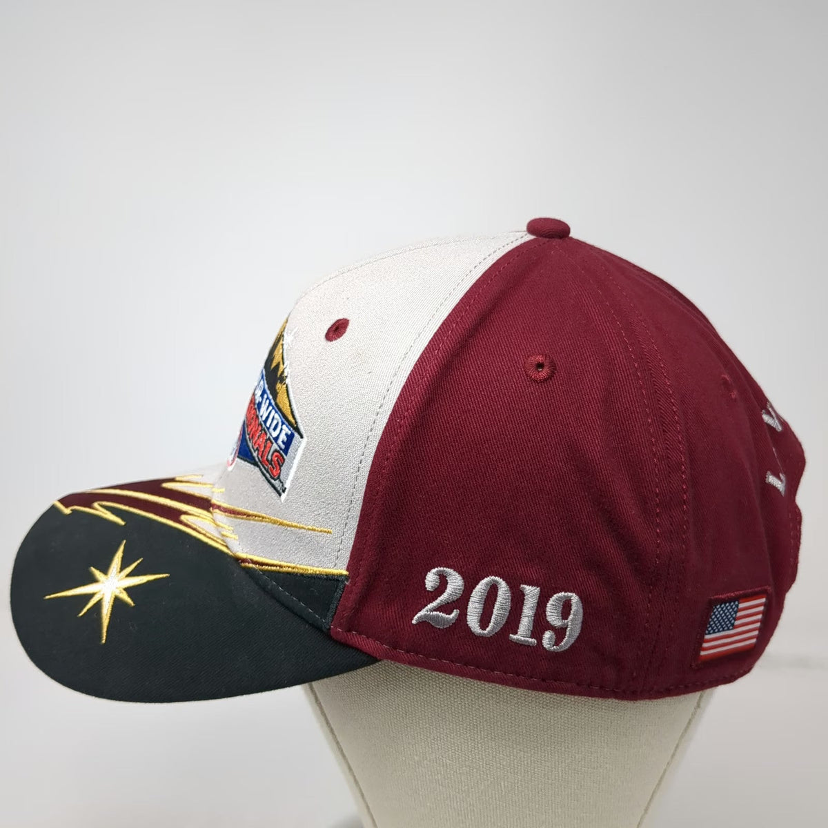 MainGate Baseball Cap Red Gray One Size NHRA 2019 Four Wide Nationals Vegas Hat