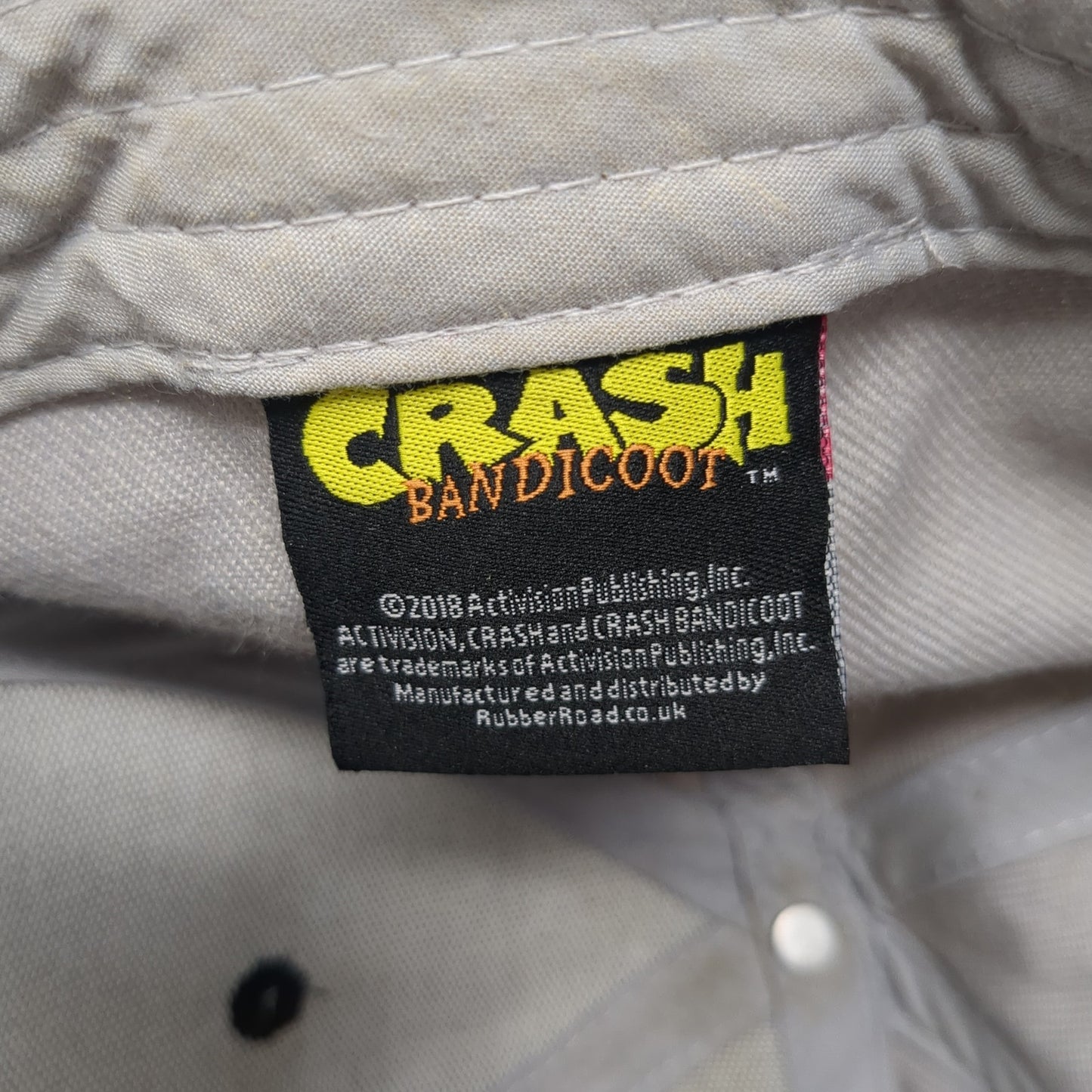 Crash Bandicoot Snapback Hat Gray One Size Adjustable Embroidered Num Skull