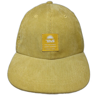 Teva Baseball Cap Yellow One Size Corduroy Adjustable Sport Sandal Patch Hat