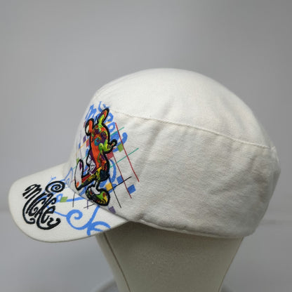 Disney Parks Army Cap White OSFM Strapback Abstract Mickey Graphic Cotton Hat