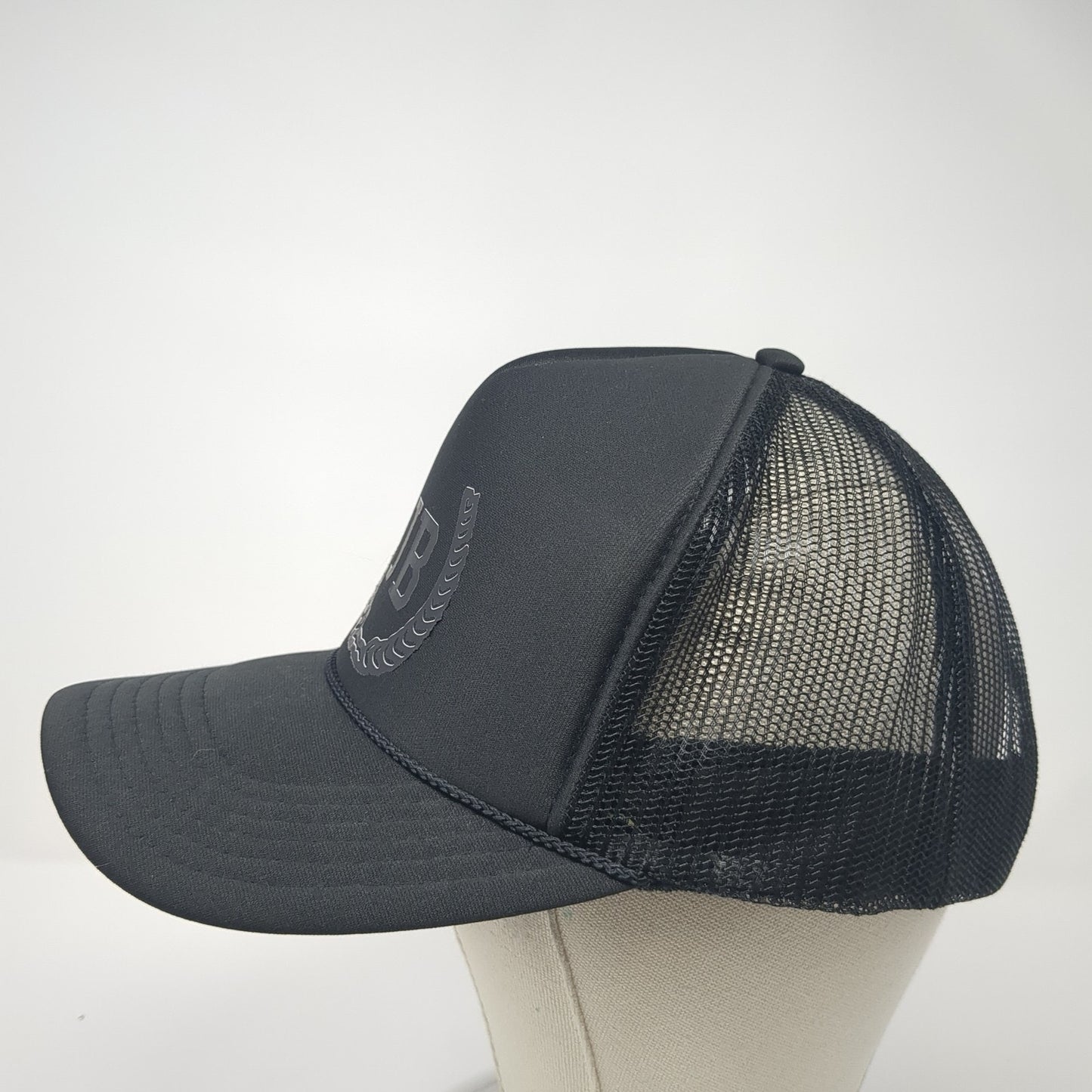 JB Snapback Trucker Hat Black One Size Adjustable Mesh Back 6 Panel Otto