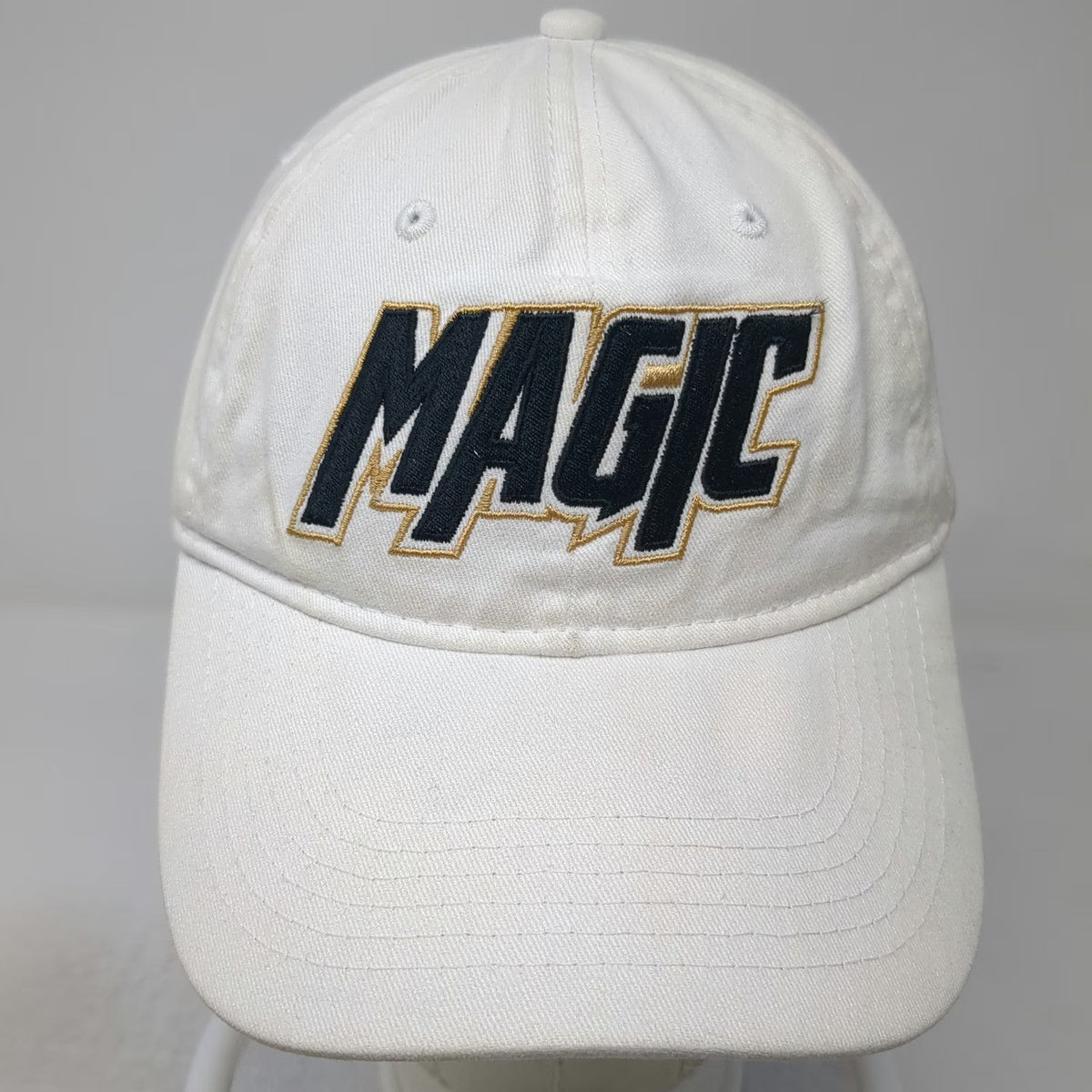 Port & Company Magic Logo Baseball Cap White One Size Slideback Cotton Hat