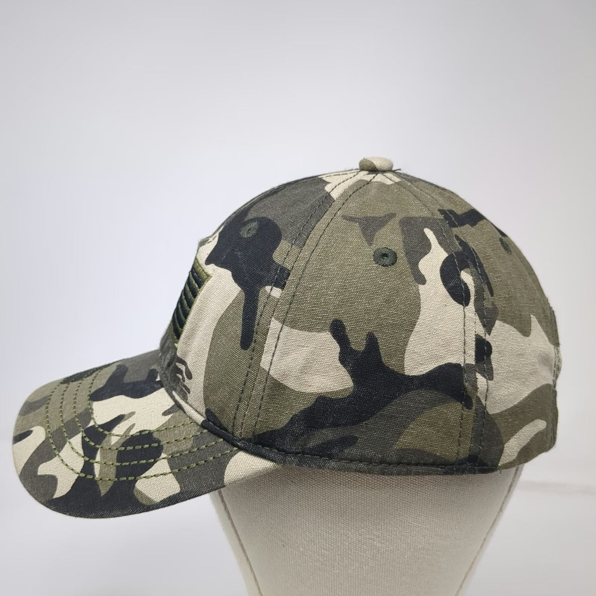 Baseball Cap Green One Size Camouflage American Flag Tactical Slideback hat