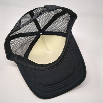 Smiley Face Patch Snapback Trucker Hat Black OSFA Mesh Back Colorblock