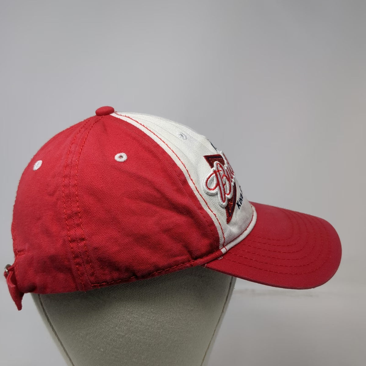Budweiser Baseball Cap Red One Size Glitter King of Beers 3D Embroidery Hat